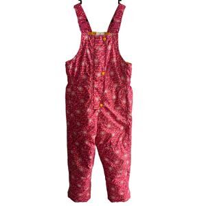 Hanna Andersson Adjustable Ski Overall Bibs Kids Pink Dots Size 120 6/8
